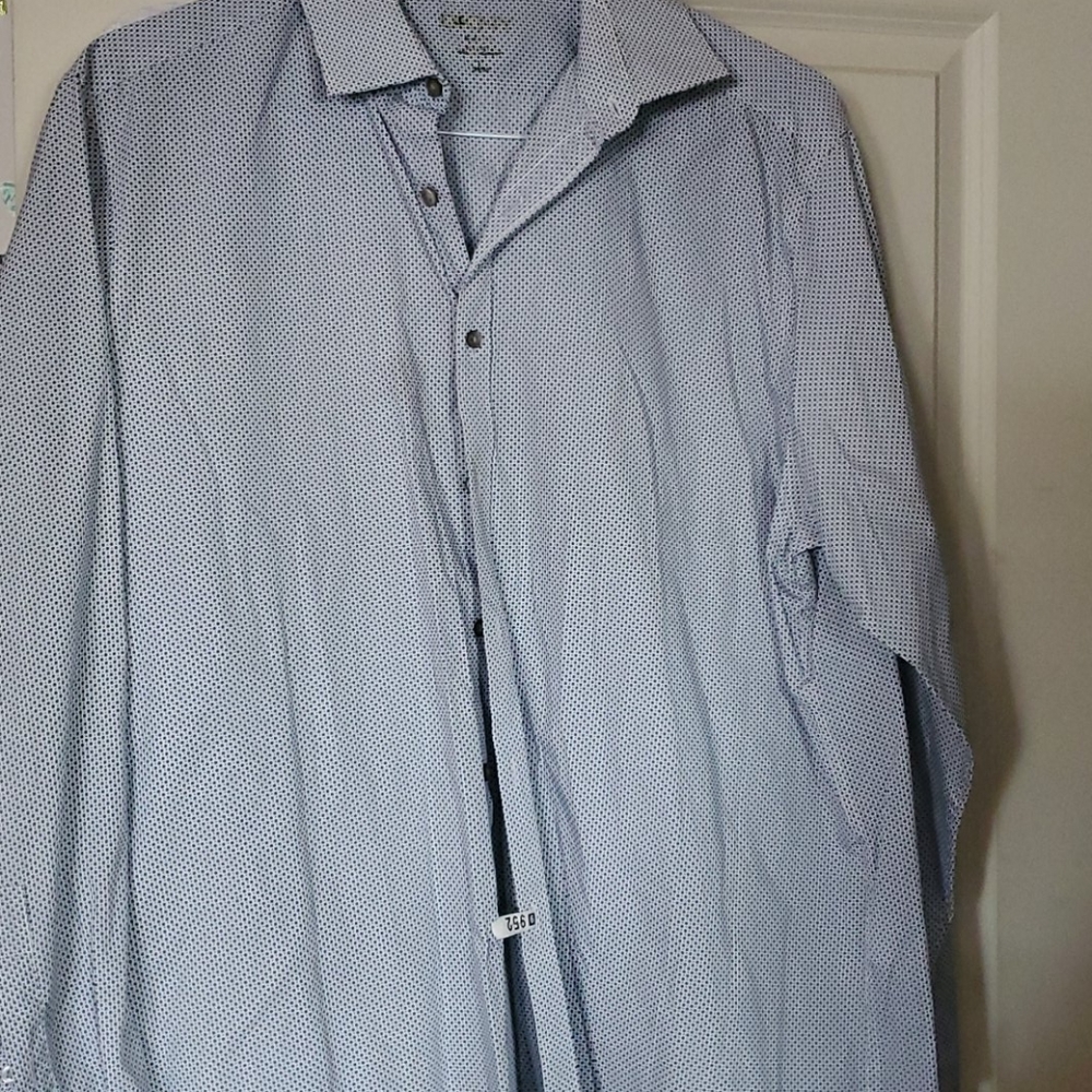 Men's Slim-Fit Performance Dot Print Dress Shirt. ANY 2 SHIRTS FOR $20 - Picture 2 of 2